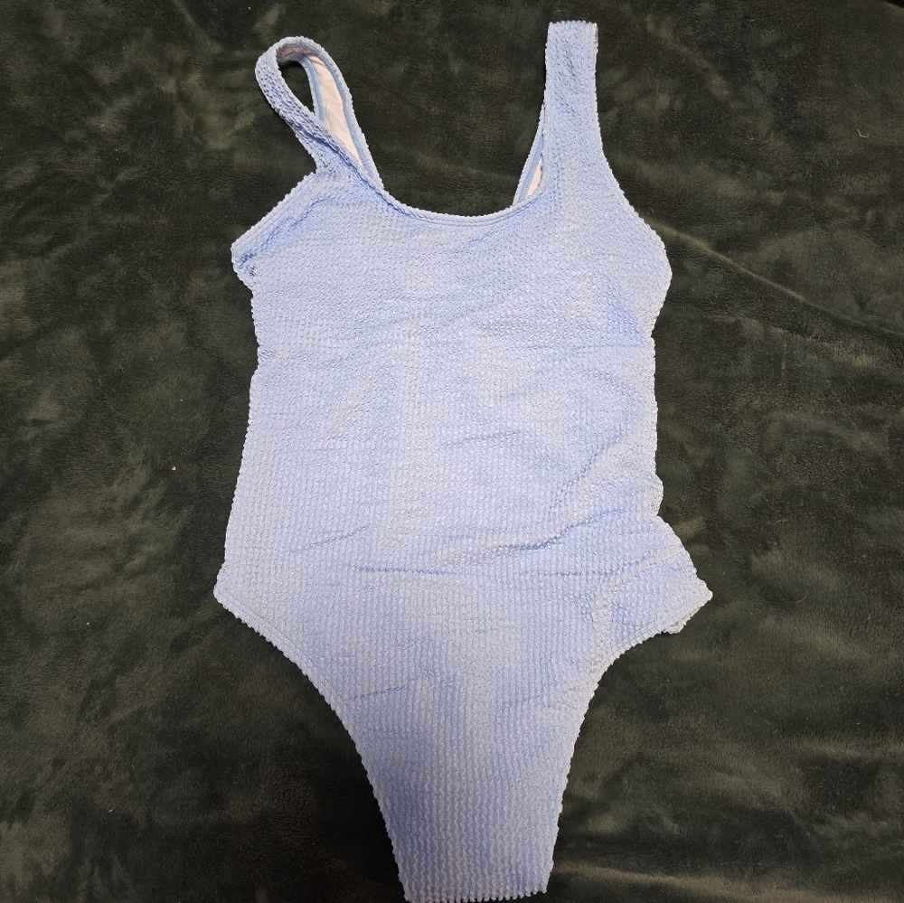 Blue Hunza G style swimsuit